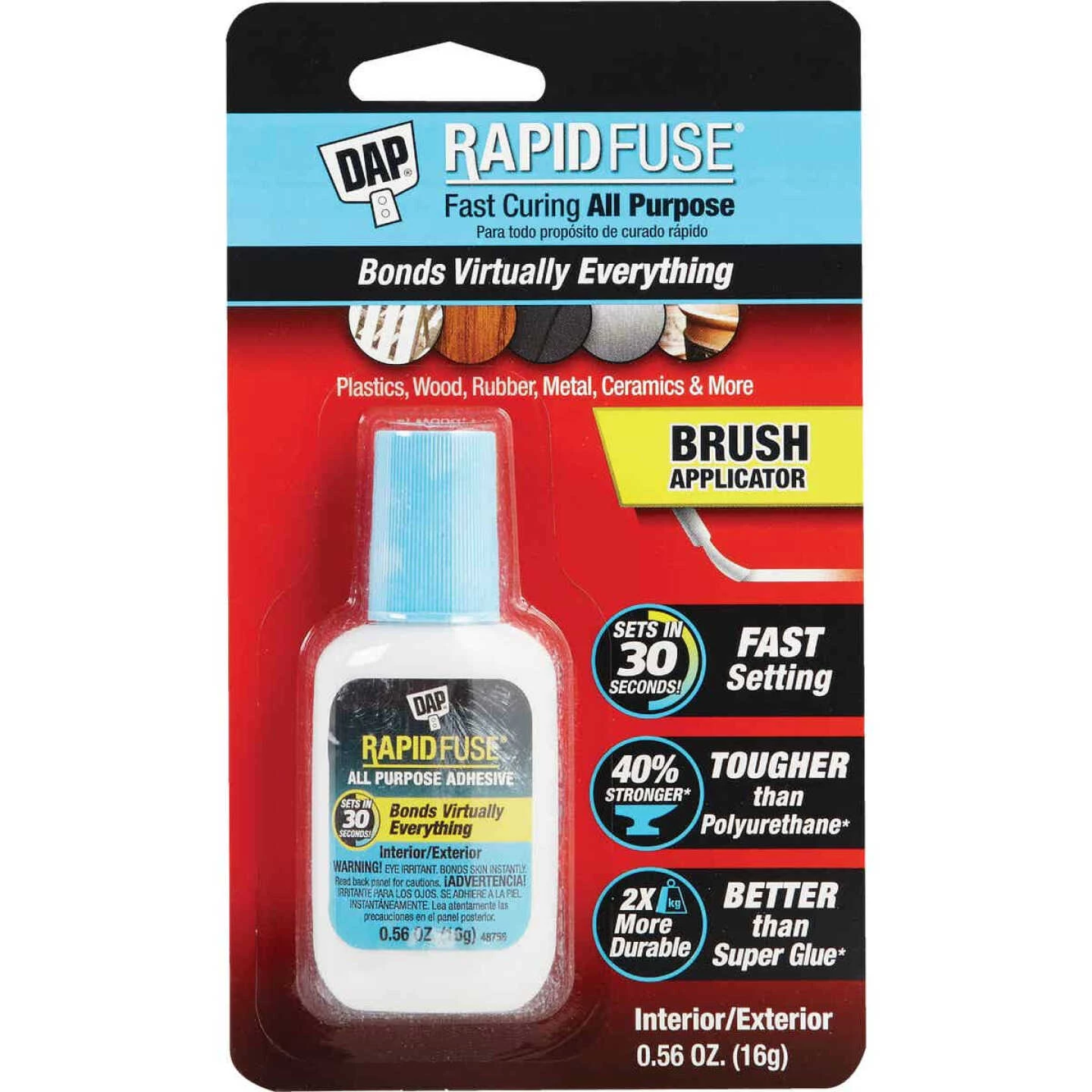 DAP RapidFuse 0.56 Oz. Clear Multi-Purpose Adhesive Brush Applicator 3 DAP RapidFuse 0.56 Oz. Clear Multi-Purpose Adhesive Brush Applicator