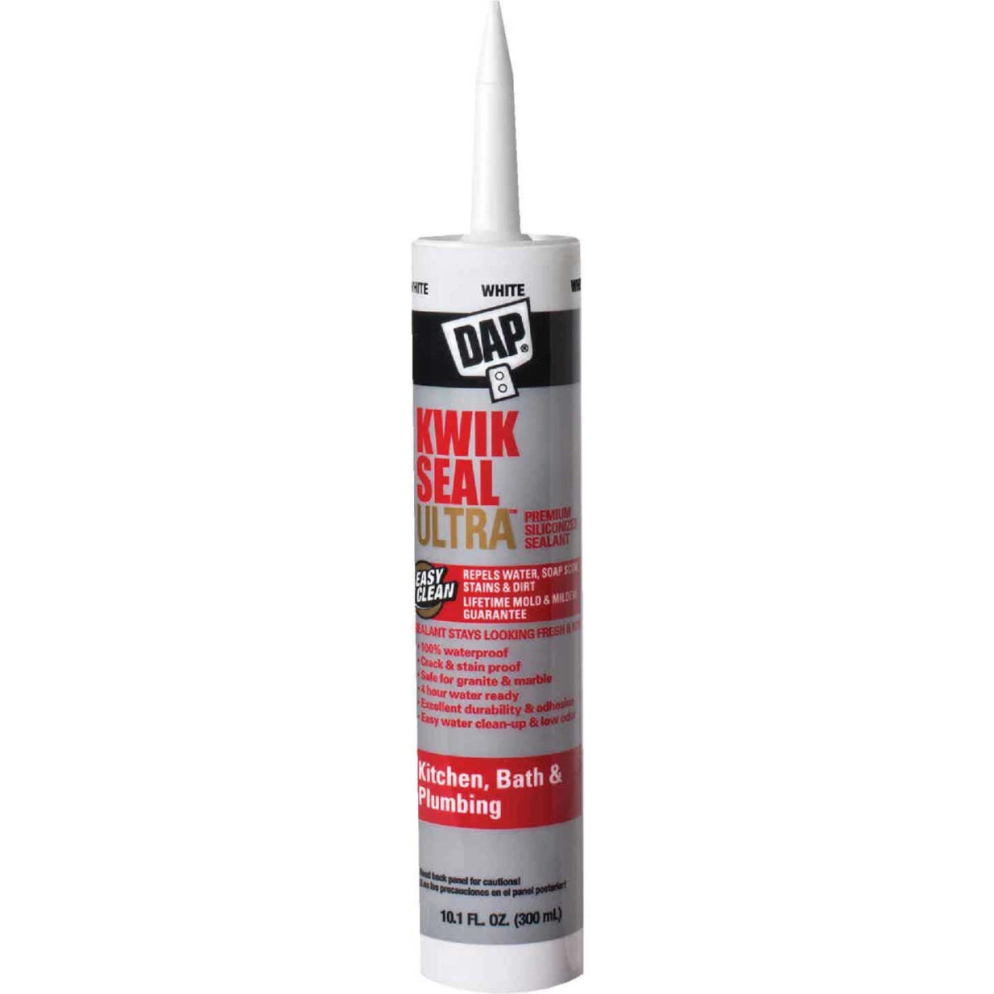 DAP KWIK SEAL ULTRA 10.1 Oz. White Siliconized Kitchen & Bath Sealant 3 DAP KWIK SEAL ULTRA 10.1 Oz. White Siliconized Kitchen & Bath Sealant