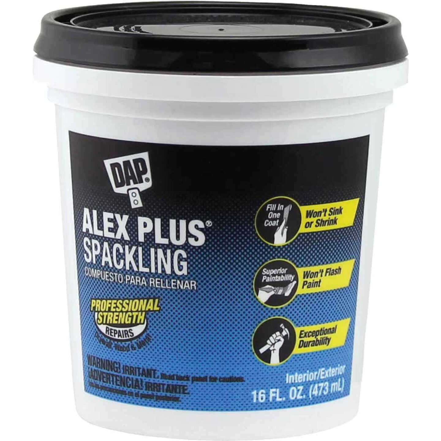DAP ALEX PLUS 16 Oz. Professional Latex Spackling 3 DAP ALEX PLUS 16 Oz. Professional Latex Spackling