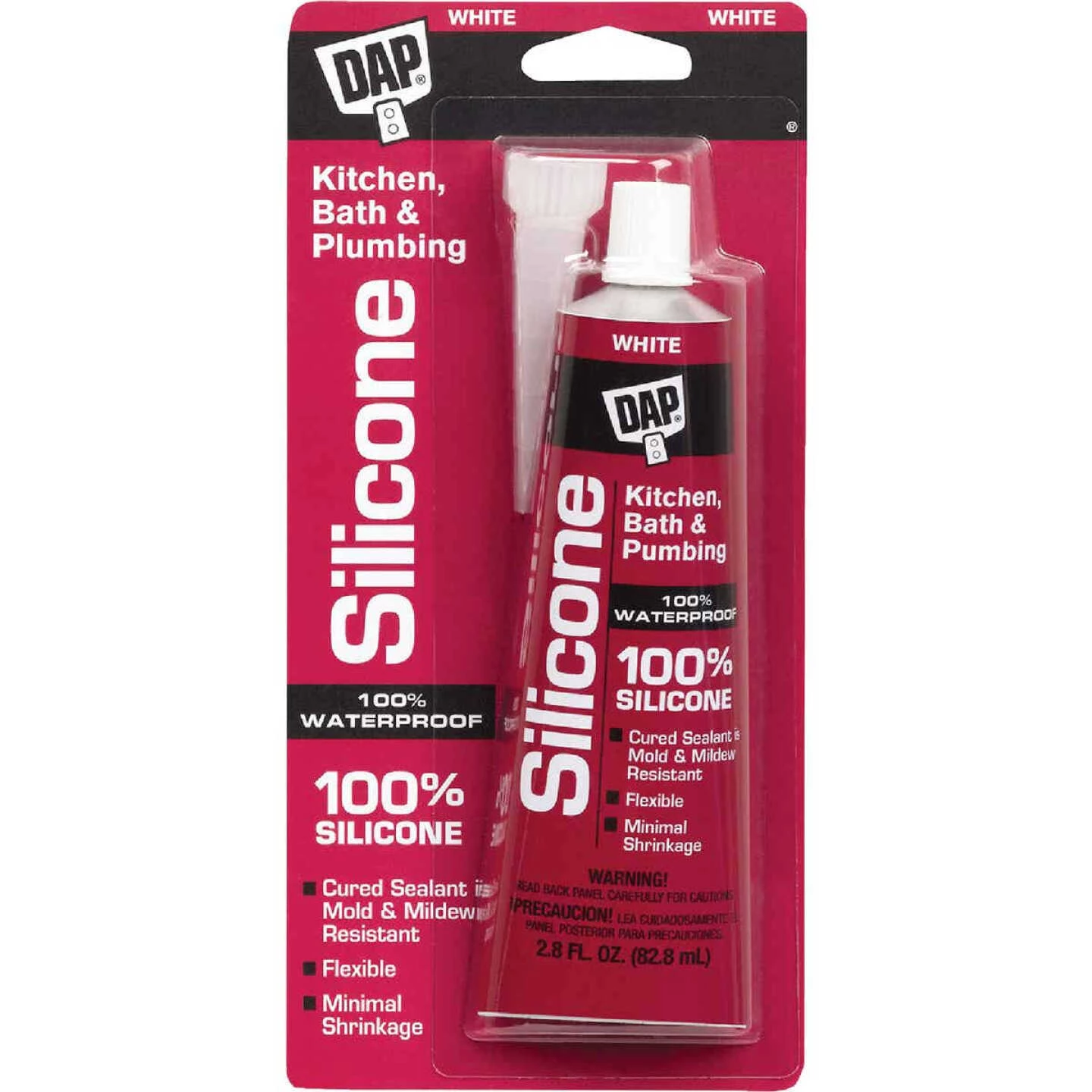 DAP 2.8 Oz. Kitchen & Bath 100% Silicone Rubber Sealant, White 3 DAP 2.8 Oz. Kitchen & Bath 100% Silicone Rubber Sealant, White